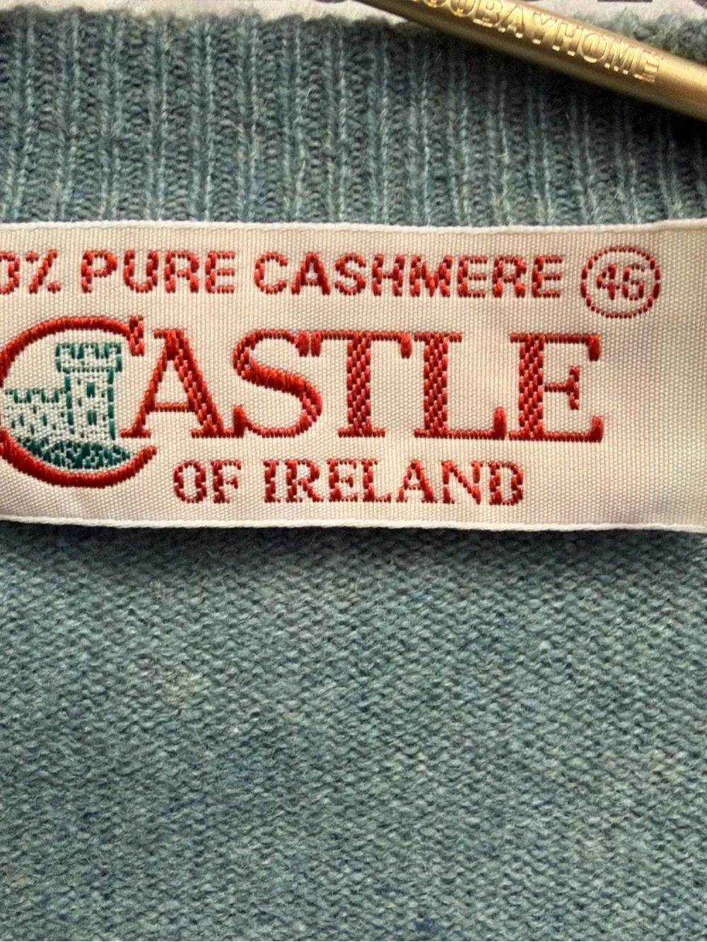 Vintage Castle of Ireland Men's Sage Green Button-Front Cardigan Size 46 (XL)